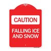 Signmission Designer Series Falling Ice and Snow, Red & White Aluminum Architectural Sign, 18" H, RW-1824-24286 A-DES-RW-1824-24286